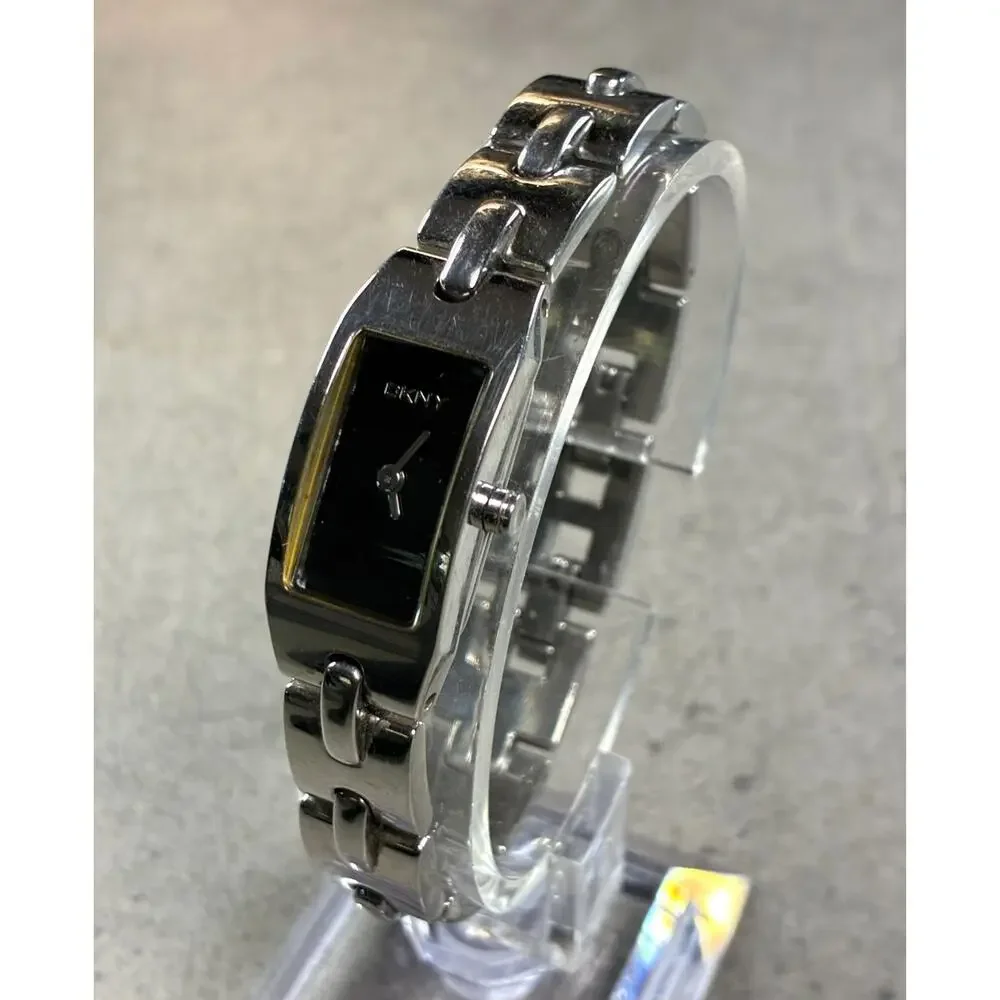 DKNY Women's NY-3365 Stainless Steel Watch Black Rectangular Dial 13mm Working